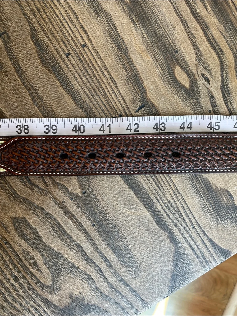 Nocona Brown tooled Leather with Colorful Beaded design southwest western 42